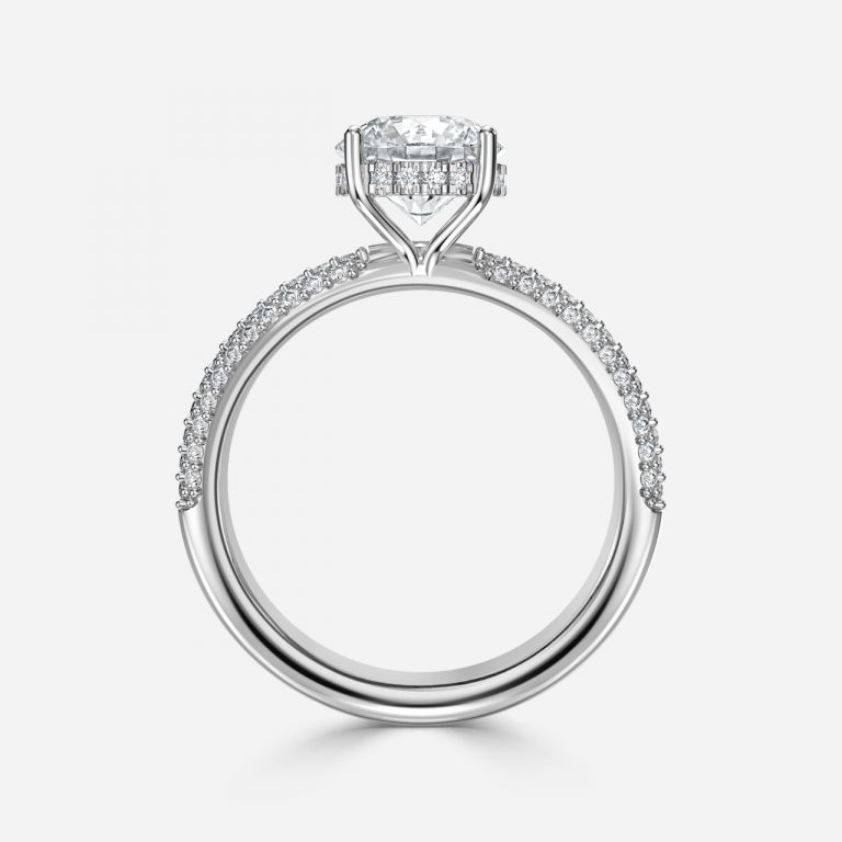 Round Hidden Halo Engagement Ring