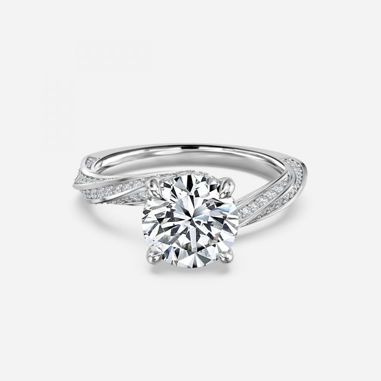 Round Hidden Halo Engagement Ring