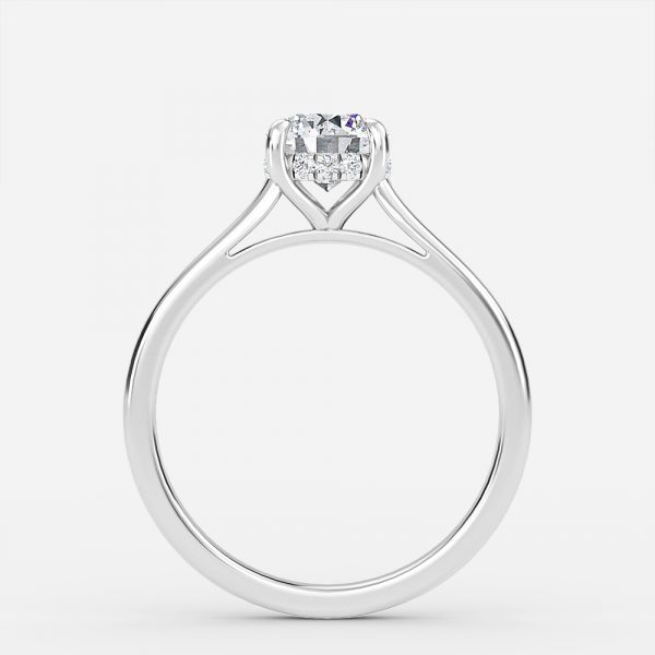 Round Hidden Halo Engagement Ring
