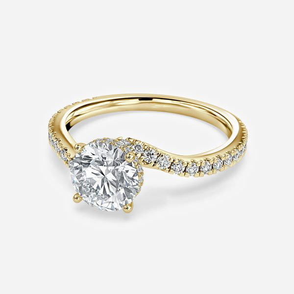 Round Hidden Halo Engagement Ring