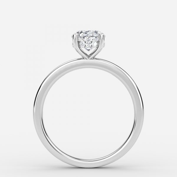 Oval Hidden Halo Engagement Ring