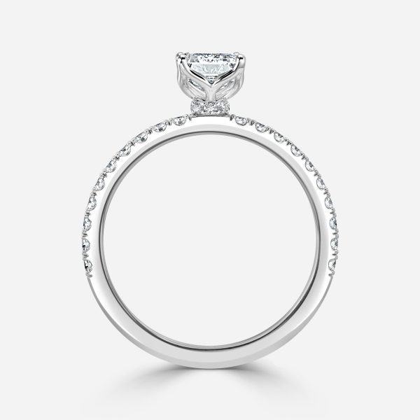 Emerald Hidden Halo Engagement Ring