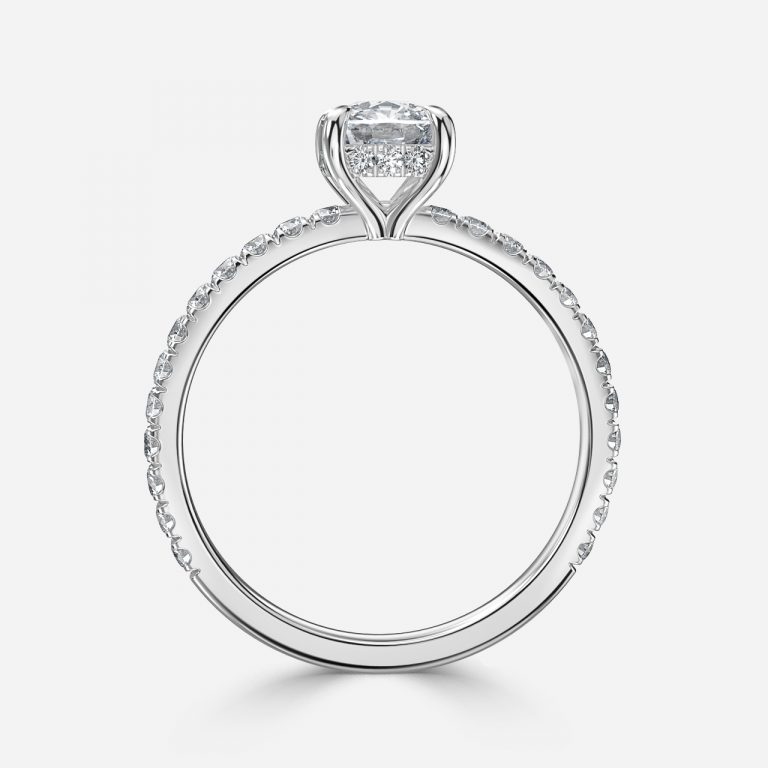 Cushion Hidden Halo Engagement Ring