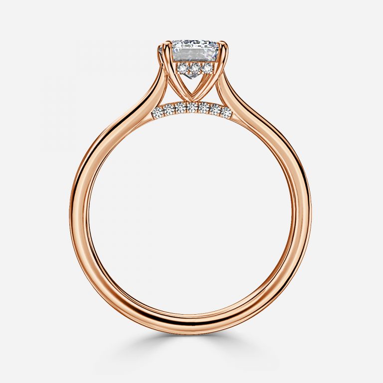 Emerald Hidden Halo Engagement Ring