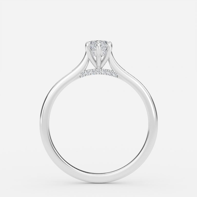 Marquise Hidden Halo Engagement Ring