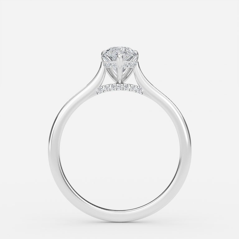 Pear Hidden Halo Engagement Ring
