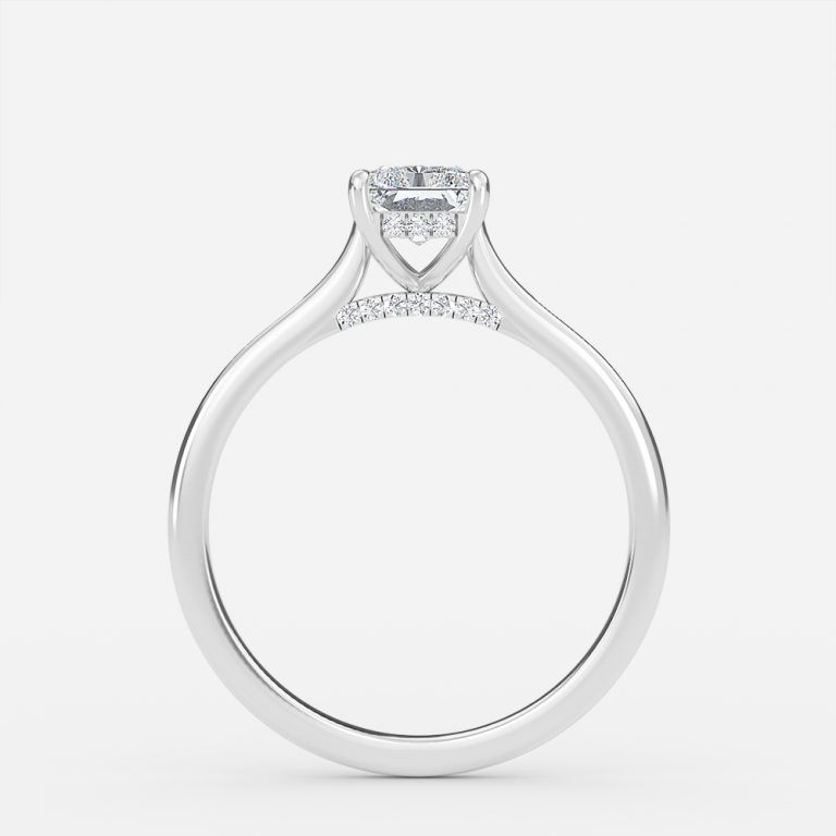 Radiant Hidden Halo Engagement Ring