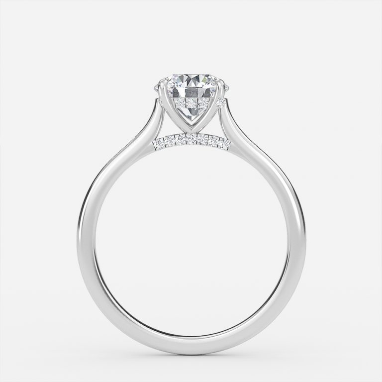 Round Hidden Halo Engagement Ring