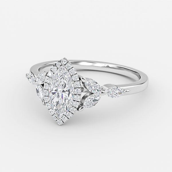 Marquise Halo Engagement Ring