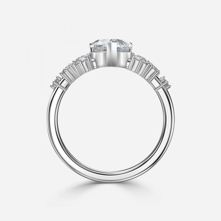 Heart Cluster Engagement Ring