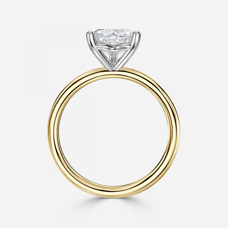Heart Two Tone Solitaire Engagement Ring