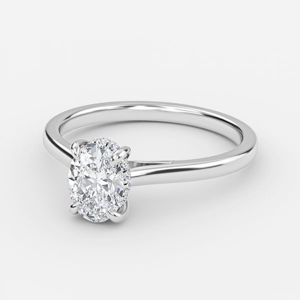 Oval Hidden Halo Engagement Ring