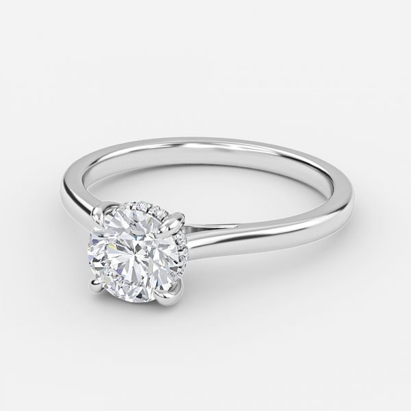 Round Hidden Halo Engagement Ring