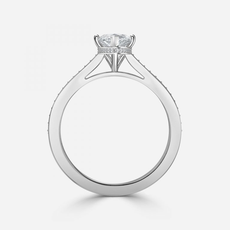 Marquise Hidden Halo Engagement Ring