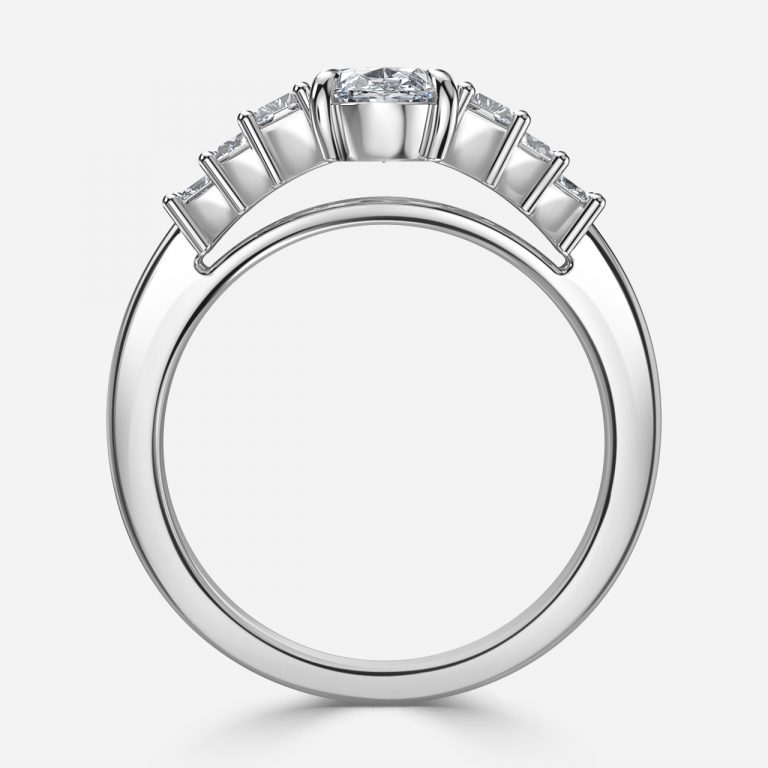 Oval Three Stone Engagement Ring