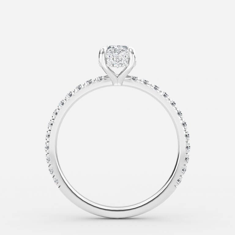 Oval Hidden Halo Engagement Ring