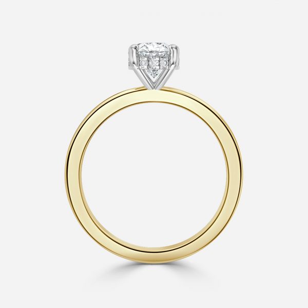 Oval Hidden Halo Engagement Ring