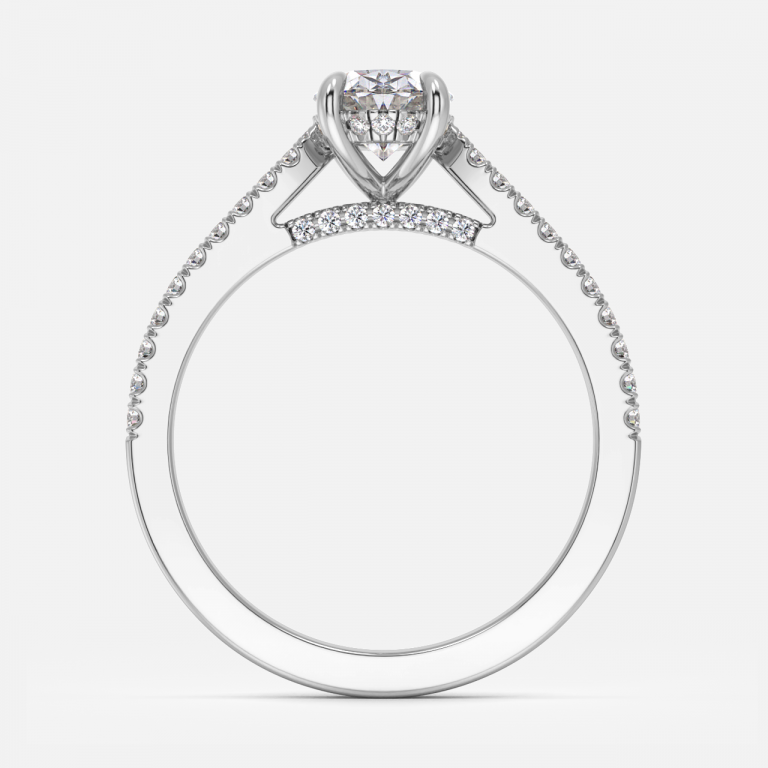 Oval Hidden Halo Engagement Ring
