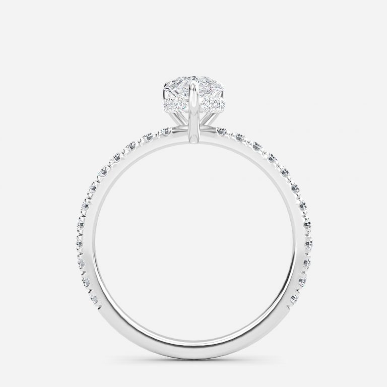 Pear Hidden Halo Engagement Ring