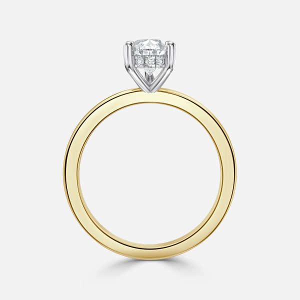 Pear Hidden Halo Engagement Ring
