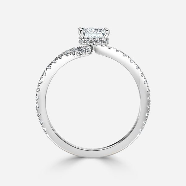 Radiant Hidden Halo Engagement Ring