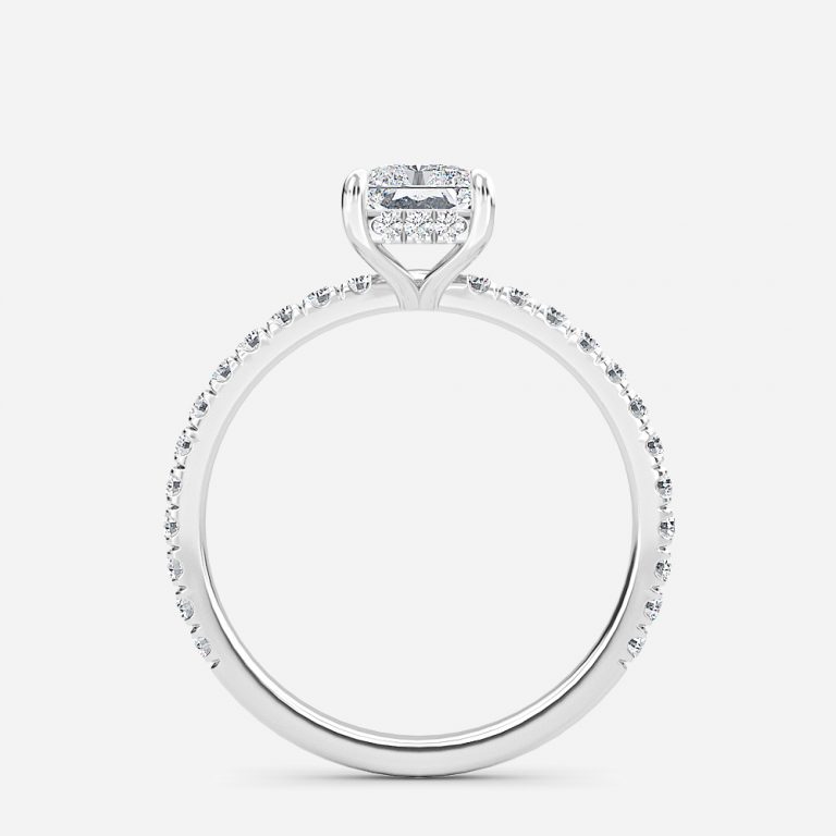 Radiant Hidden Halo Engagement Ring