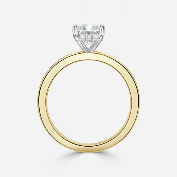 Radiant Hidden Halo Engagement Ring