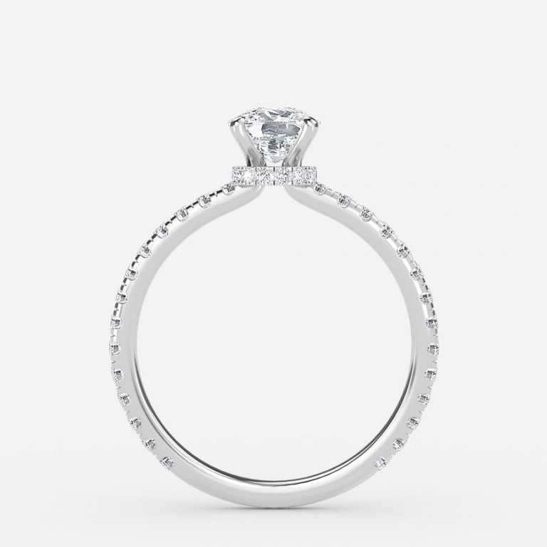 Round Hidden Halo Engagement Ring