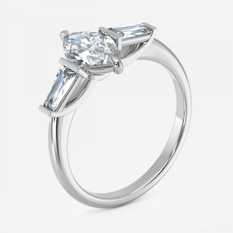 Marquise Three Stone Engagement Ring