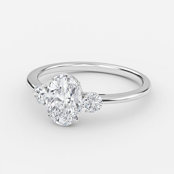 Oval Three Stone Engagement Ring