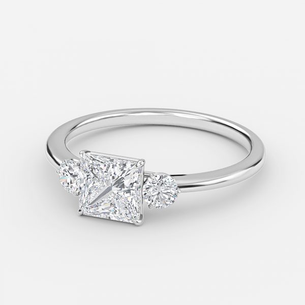 Princess Three Stone Engagement Ring
