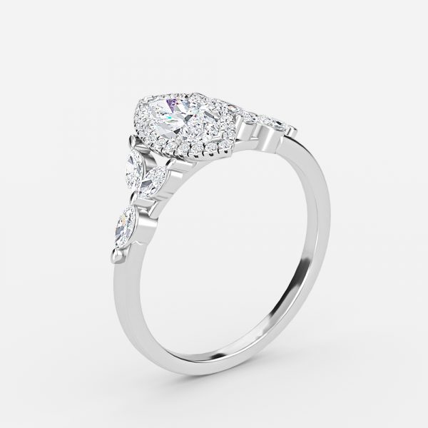 Marquise Halo Engagement Ring
