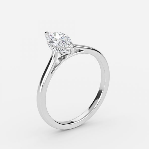 Marquise Hidden Halo Engagement Ring
