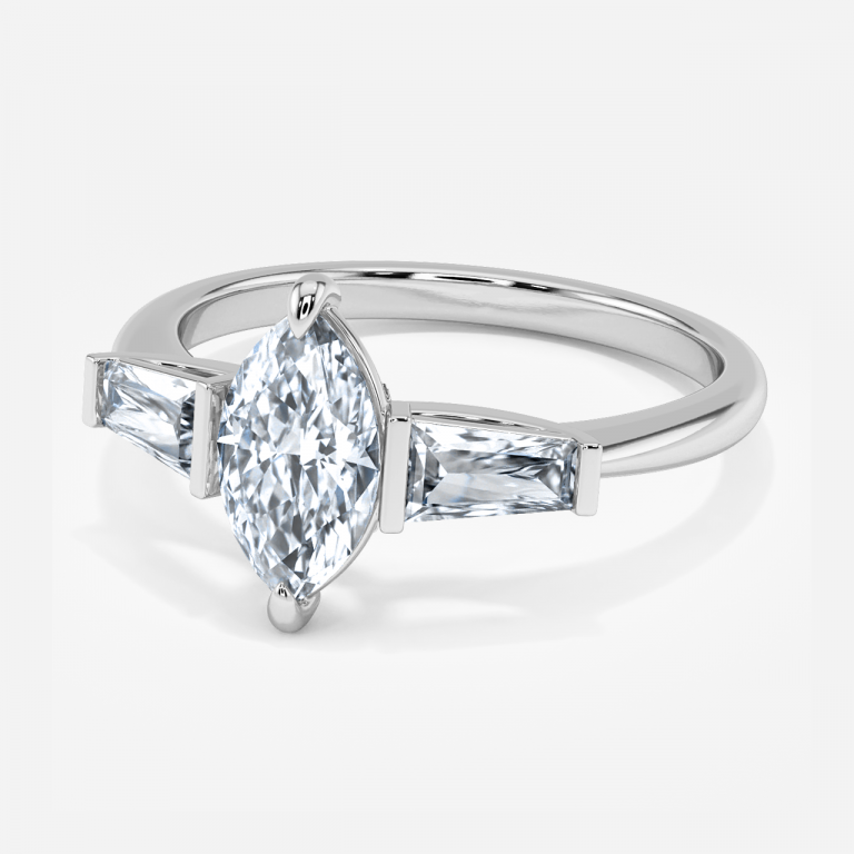Marquise Three Stone Engagement Ring