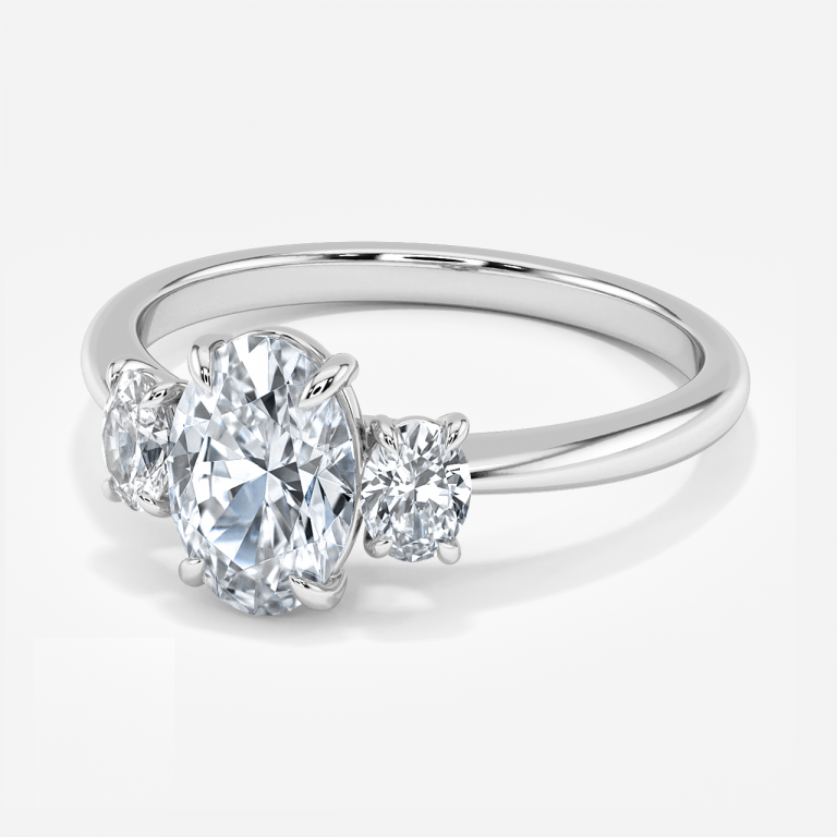 Oval Three Stone Engagement Ring