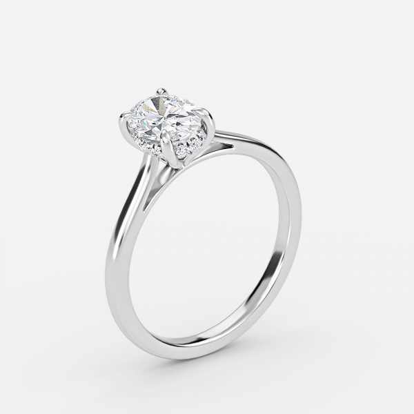 Oval Hidden Halo Engagement Ring
