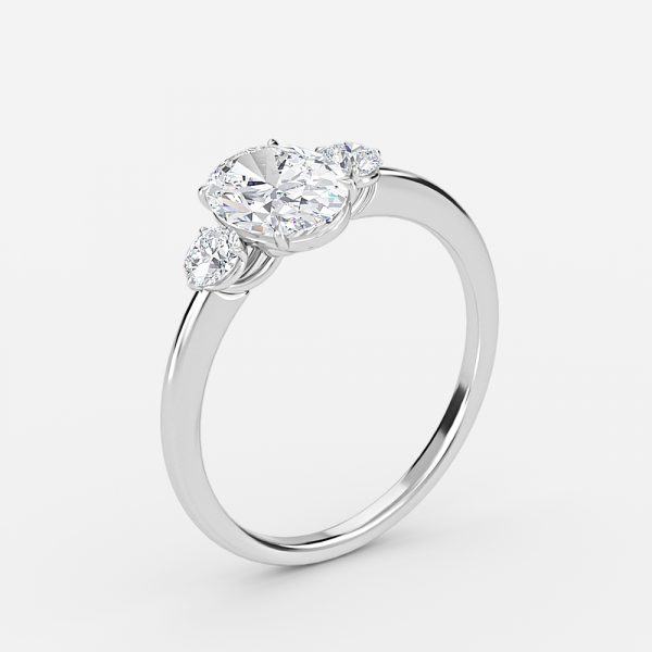 Oval Three Stone Engagement Ring