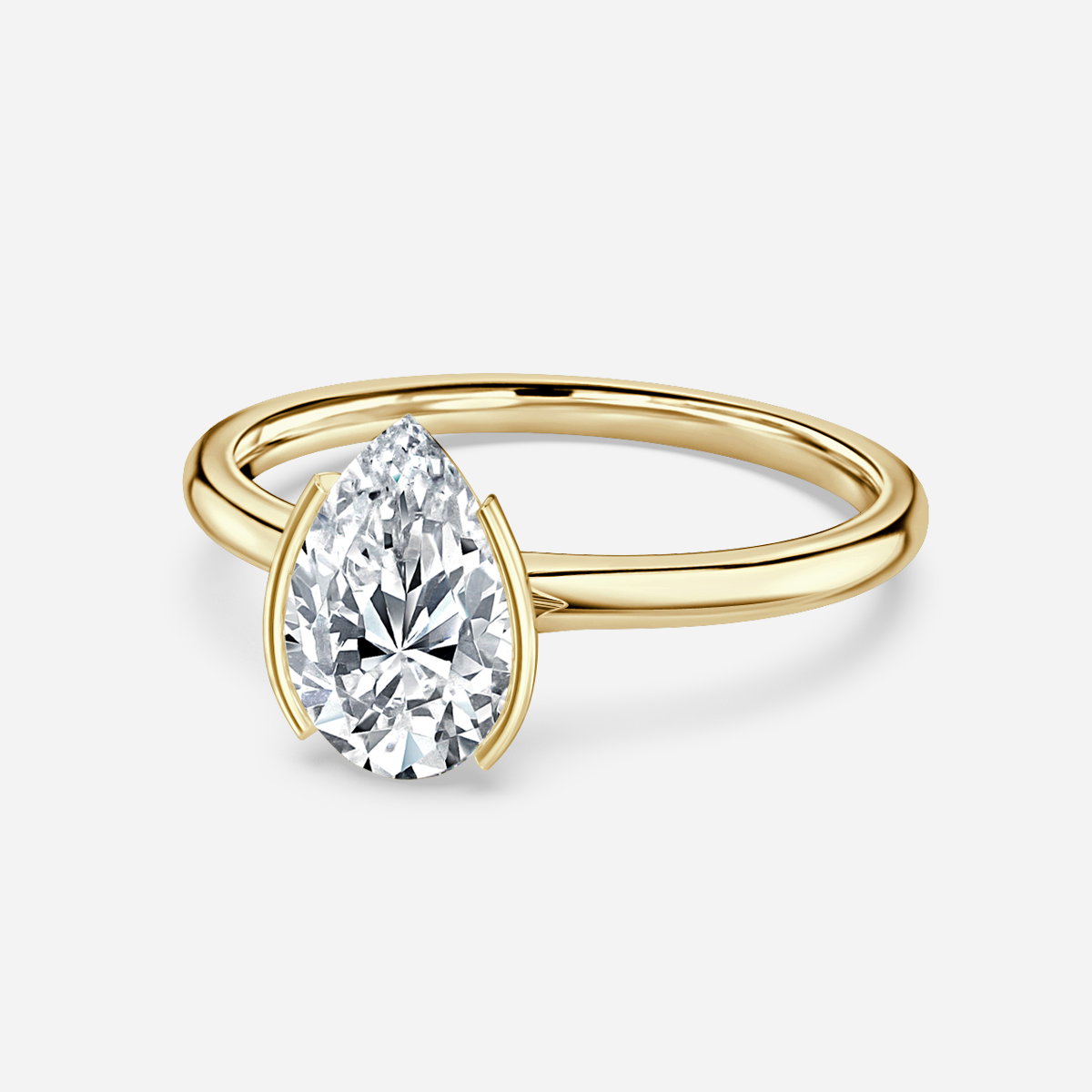 Pear Bezel Engagement Ring