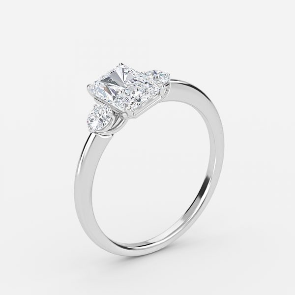 Radiant Three Stone Engagement Ring