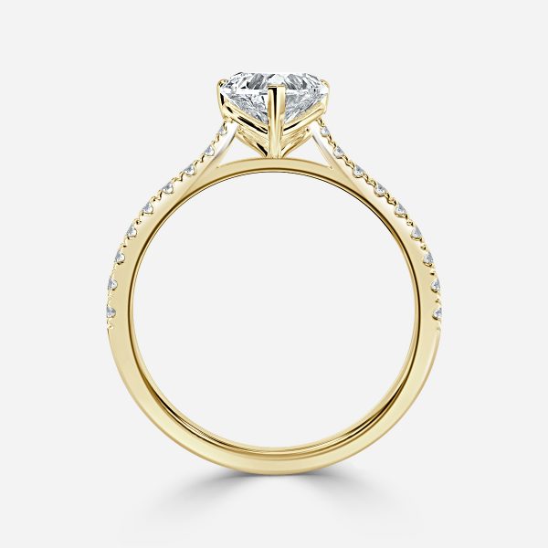 Heart Diamond band Engagement Ring