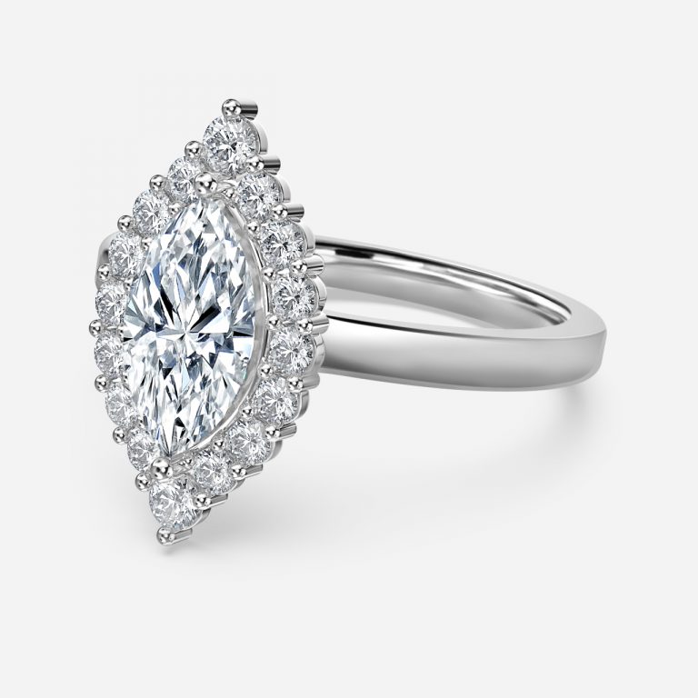 Marquise Cluster Engagement Ring