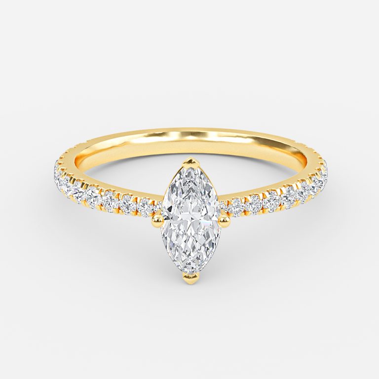 Marquise Diamond Band Engagement Ring