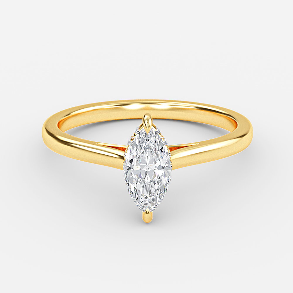 Marquise Hidden Halo Engagement Ring