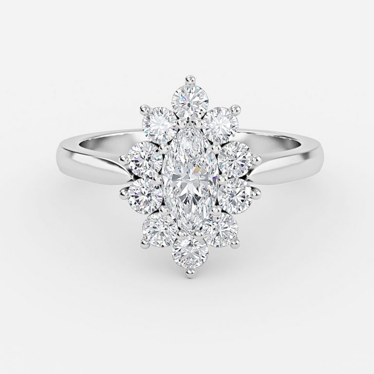 Marquise Cluster Engagement Ring