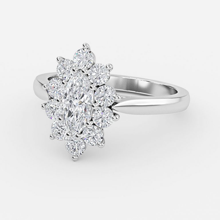 Marquise Cluster Engagement Ring