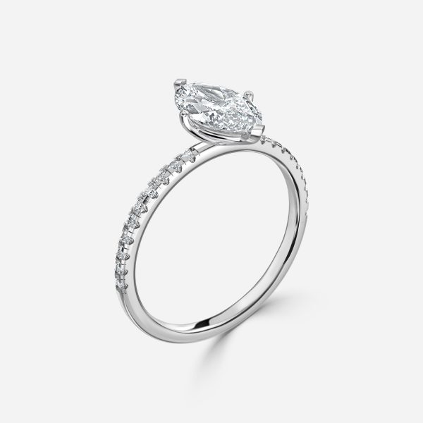 Marquise Diamond Band Engagement Ring