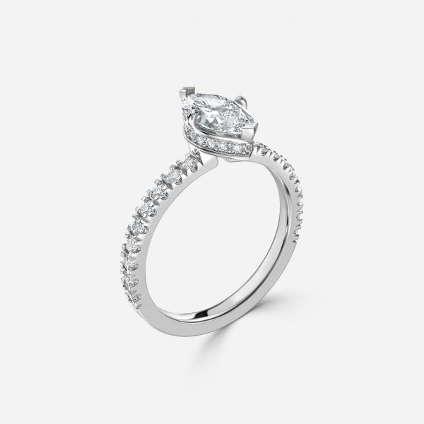 Marquise Hidden Halo Engagement Ring