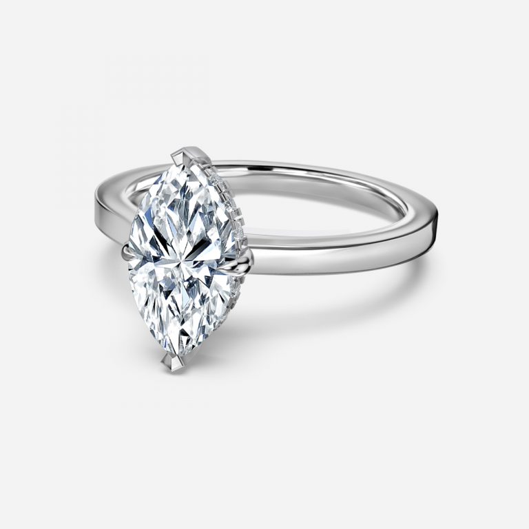 Marquise Hidden Halo Engagement Ring