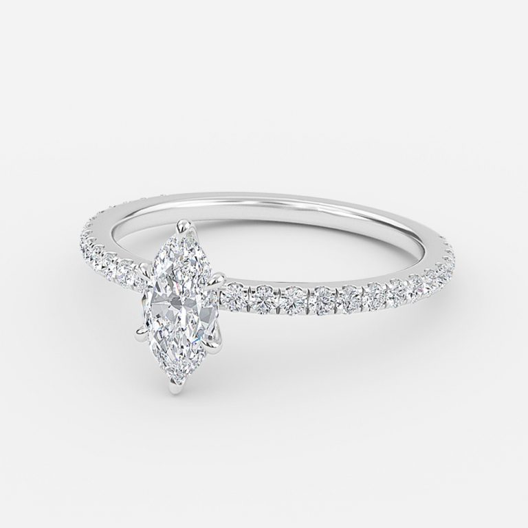 Petite Marquise Diamond Band Engagement Ring