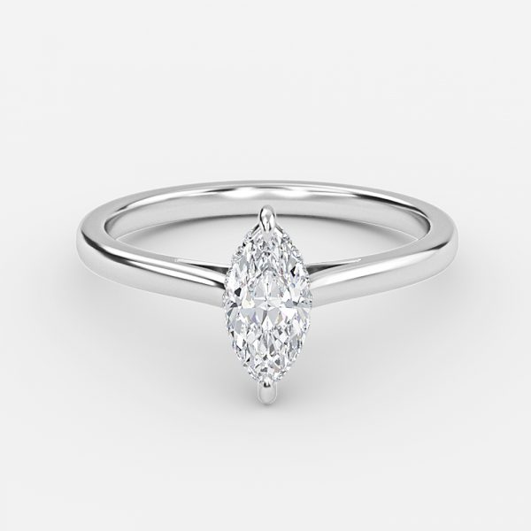 Marquise Hidden Halo Engagement Ring